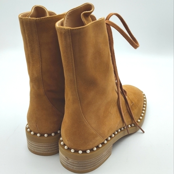 NEW STUART WEITZMAN SONDRA ANKLE BOOT IN TAN 🤎 SIZE 5 $782 - Picture 5 of 15